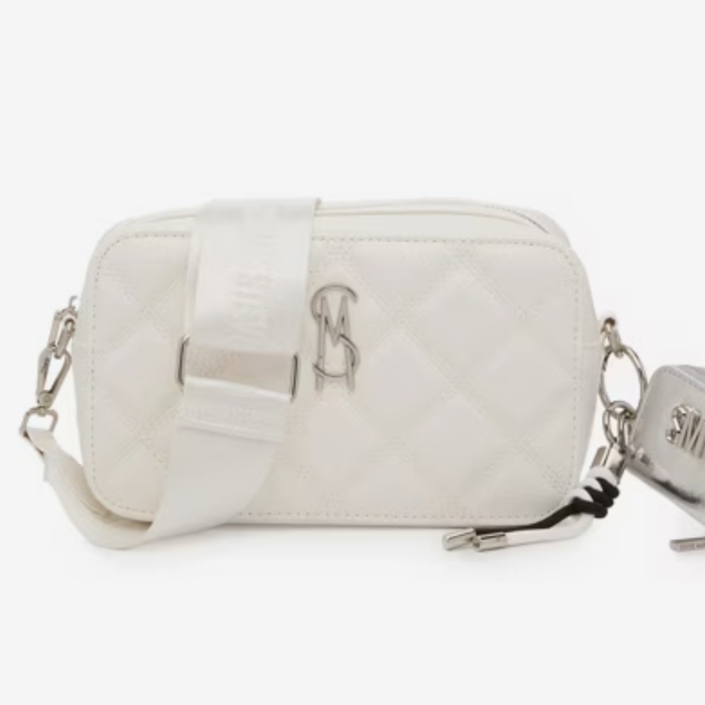 Steve Madden Ivory Quilted Crossbody Bag